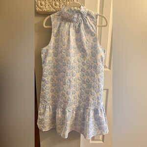 THML Blue & White Floral Ruffle Neck Sleeveless Dress NWT - Size M